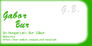 gabor bur business card